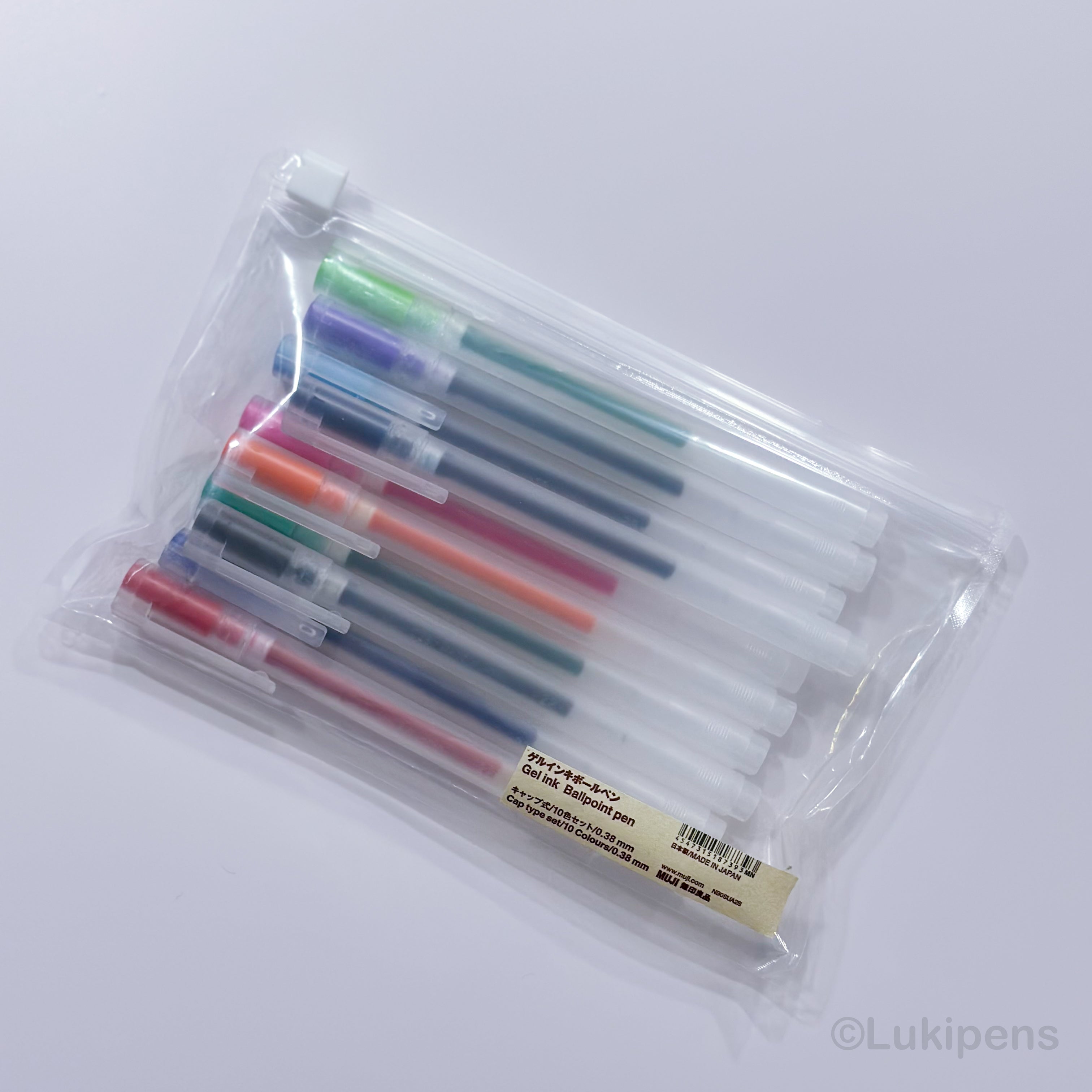 Bolígrafos de gel de varios colores 0.38 mm (Pack de 10)