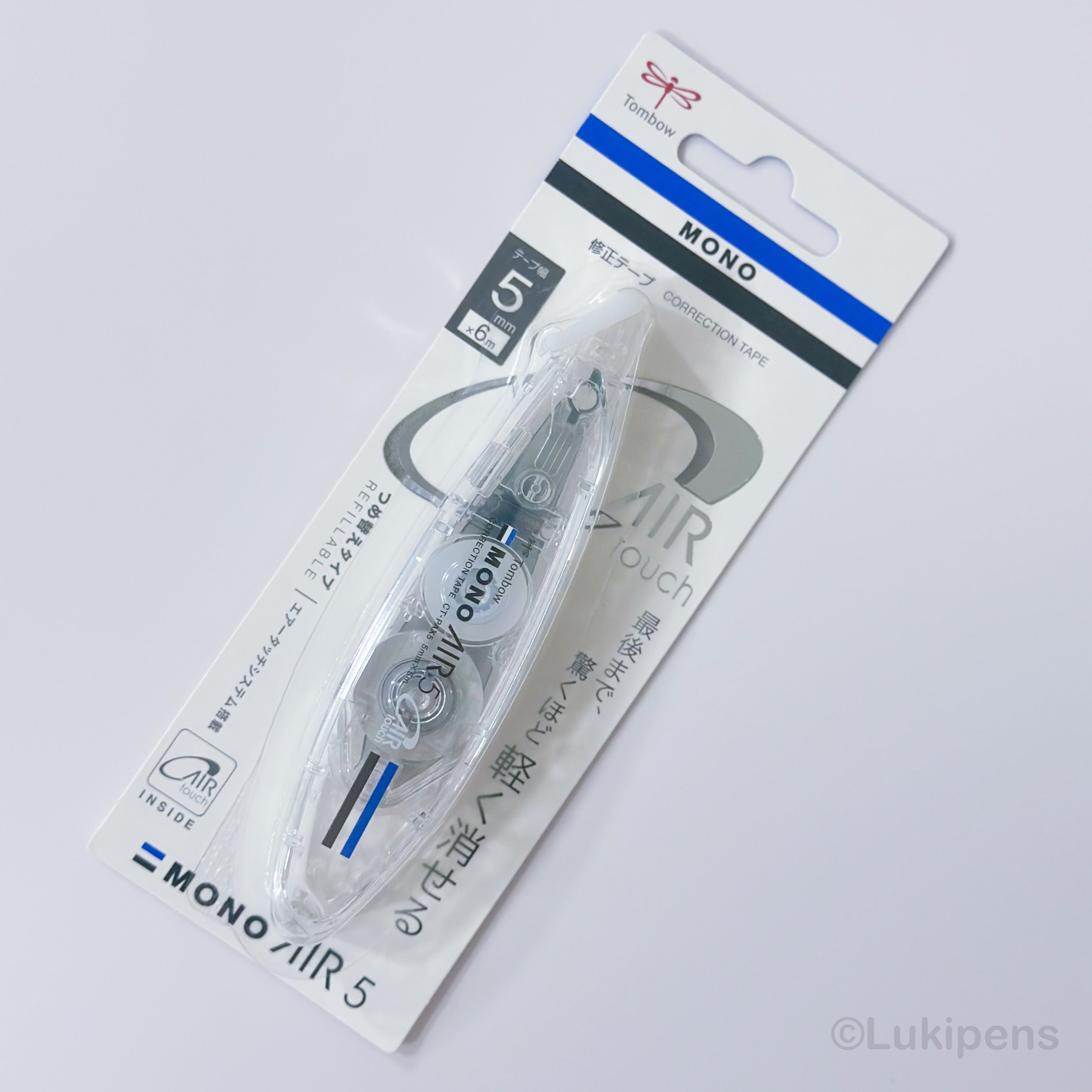 Correcteur Roller Tombow MONO CCE5 - 5 Mm X 6 M, Bleu-vert, Réécriture Instantanée, Pour Droitiers Et Gauchers