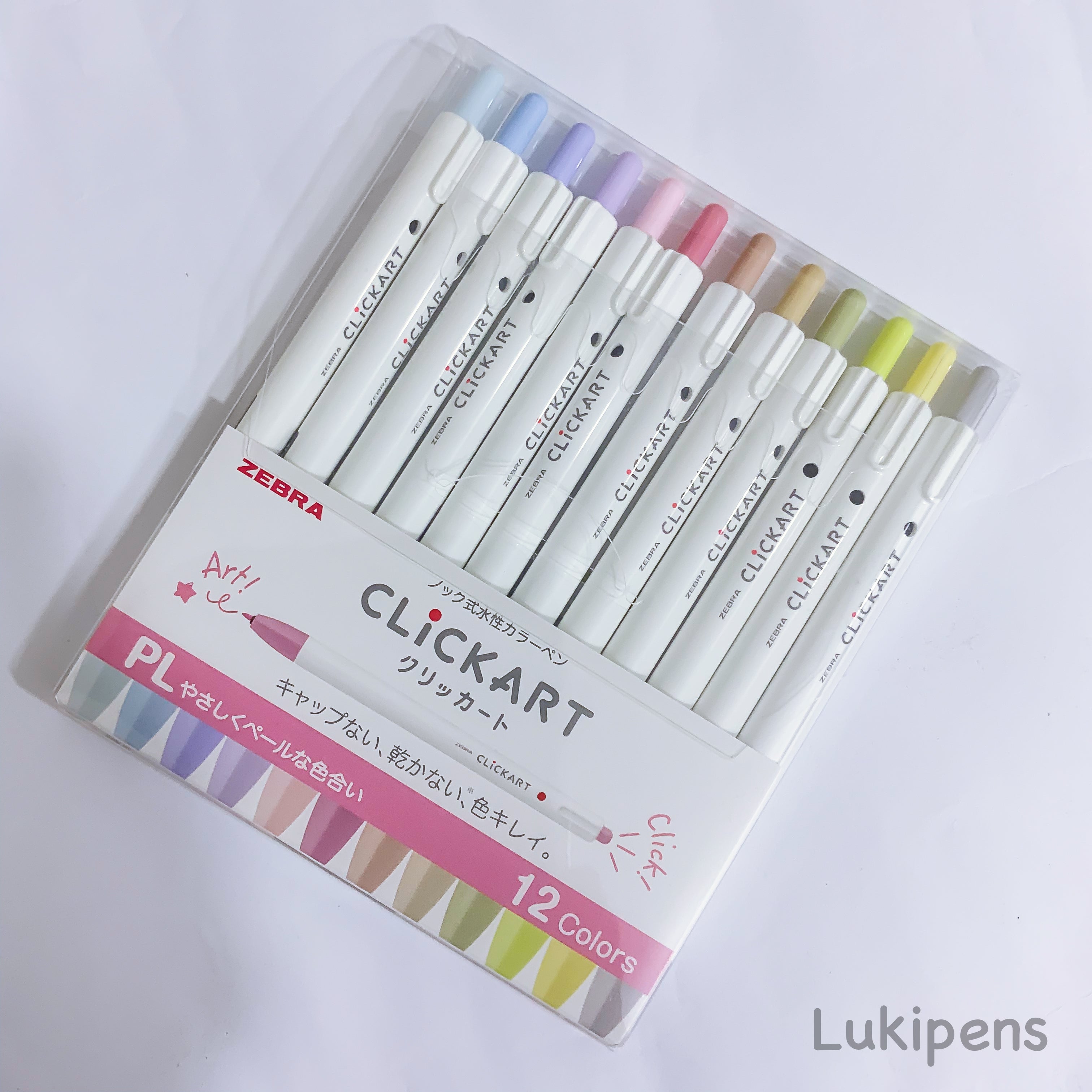 Set de 12 Marcadores Clickart - Pálidos y suaves - 0.6 mm - Zebra ...